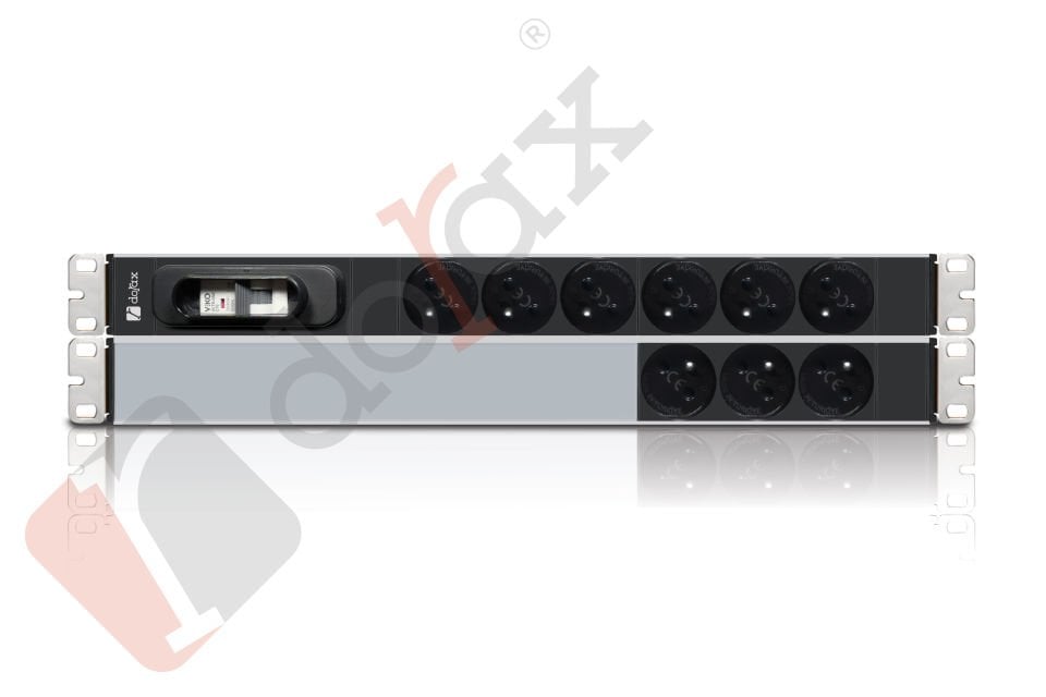 19'' 2U 9'lu Fransız (UPS) Soket 1,8 Mt Kablolu Grup Priz-16A Sigortalı (DR-7951-9FU)