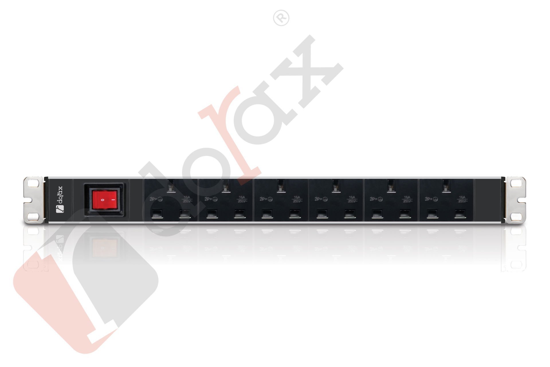 19'' 1U 6'lı İngiliz (UK) Soket 1,8 Mt Kablolu Grup Priz-On/Off Anahtarlı (DR-7951-6UKS)