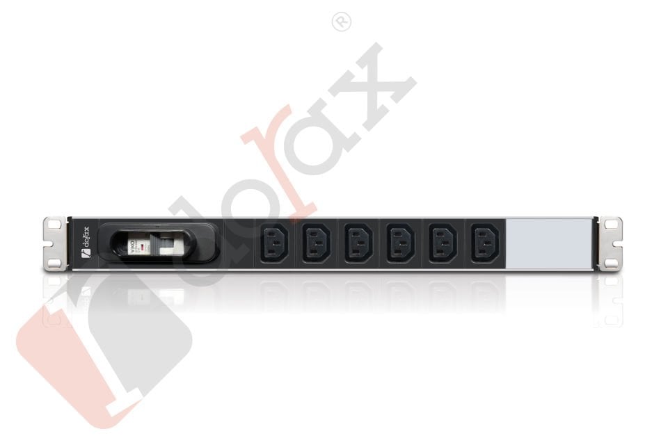 19'' 1U 6'lı C13 Soket 1,8 Mt Kablolu Grup Priz-16A Sigortalı (DR-7951-6CF)