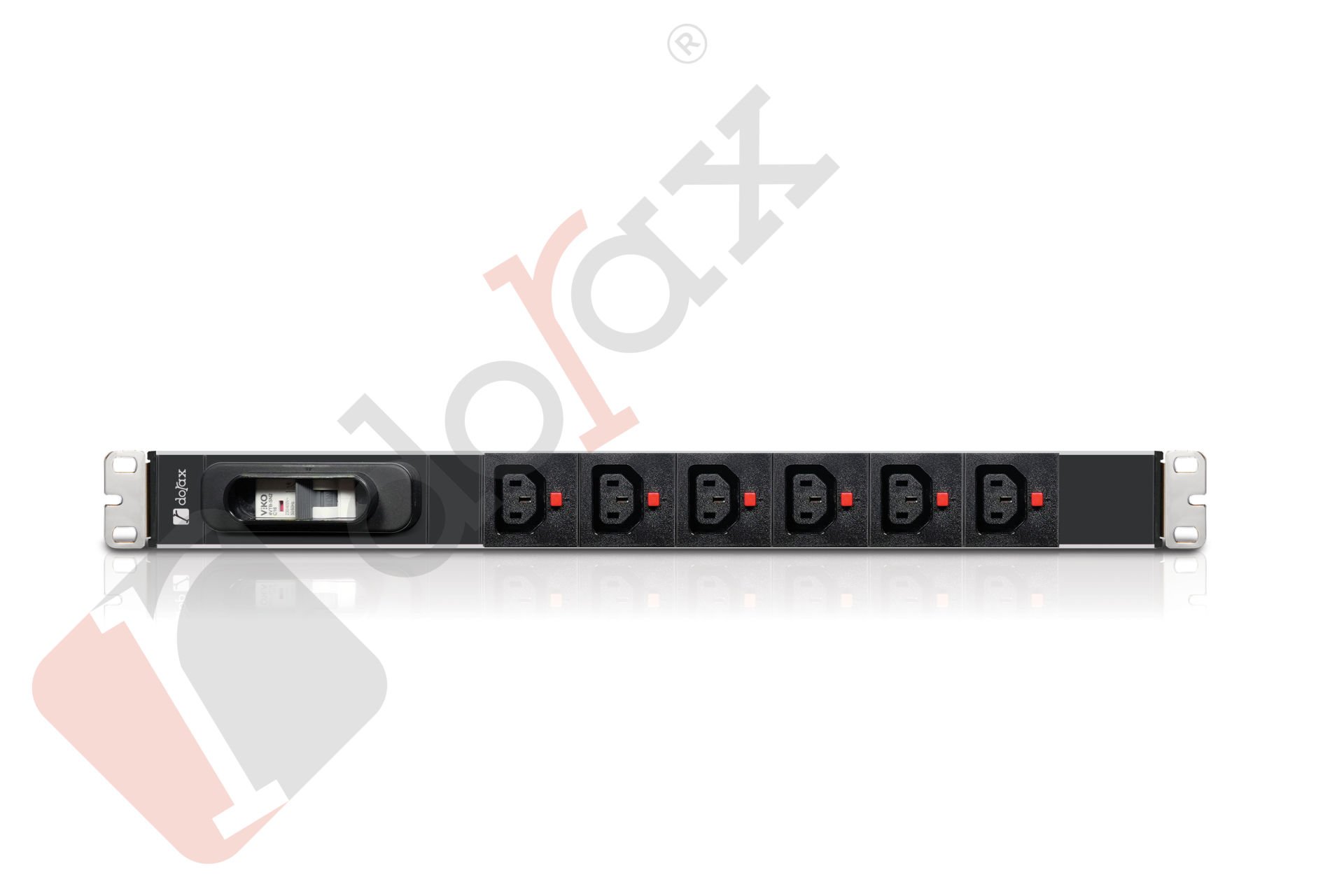 19'' 1U 6'lı Kilitli C13 Soket 1,8 Mt Kablolu Grup Priz-16A Sigortalı (DR-7951-6KCF)