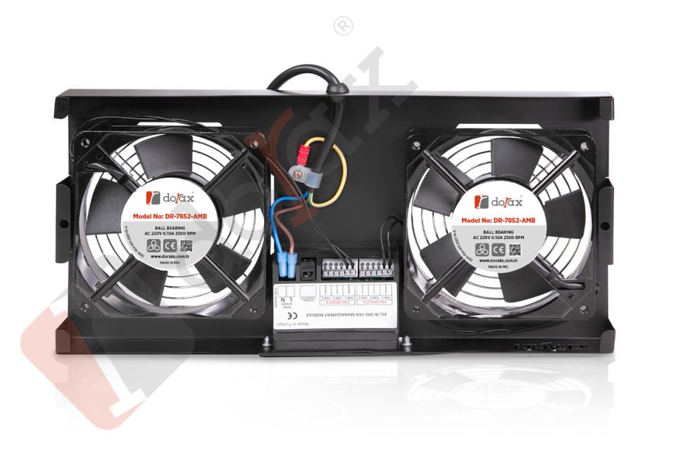 Dorax 2'Li Slim Mekanik Termostatlı All in One Fan Ünitesi - 25mm - DR-7932-MA-25