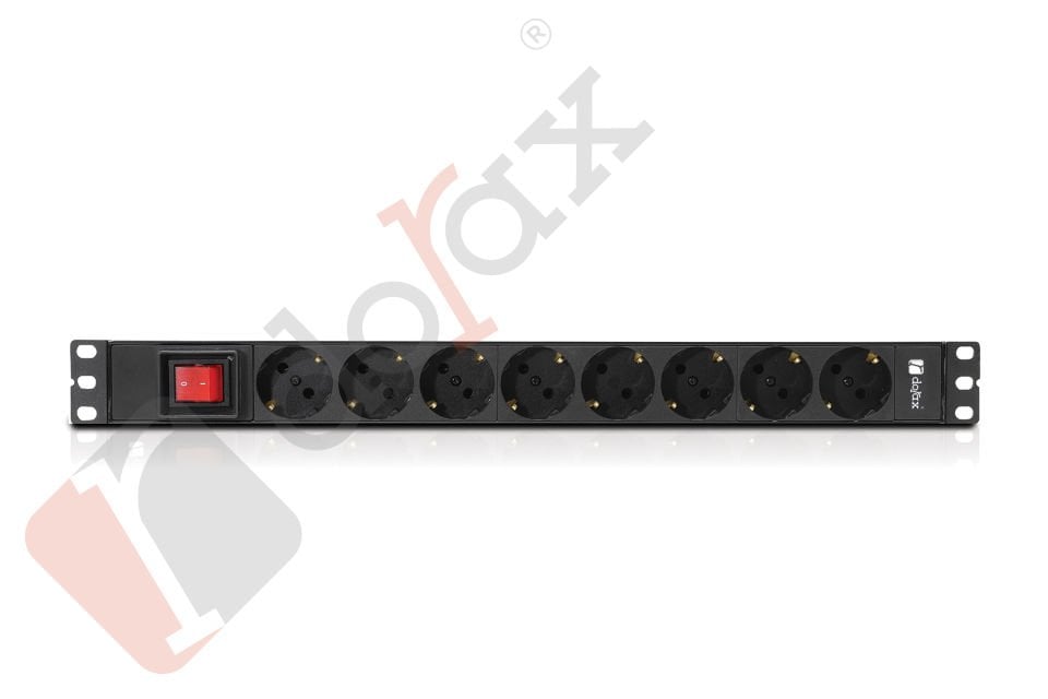 19'' 1U EKO 8'li Schuko Soket 1,5 Mt Kablolu Grup Priz-On/Off Anahtarlı (DRE-7951-8A-S)