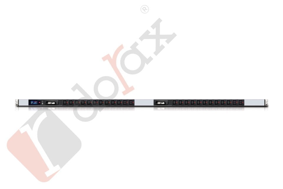 42U 20xKilitli C13 4xKilitli C19 Soket 2 Mt Kablolu Cee Norm Fişli Grup Priz-2x16A Sigortalı ve Multimetreli